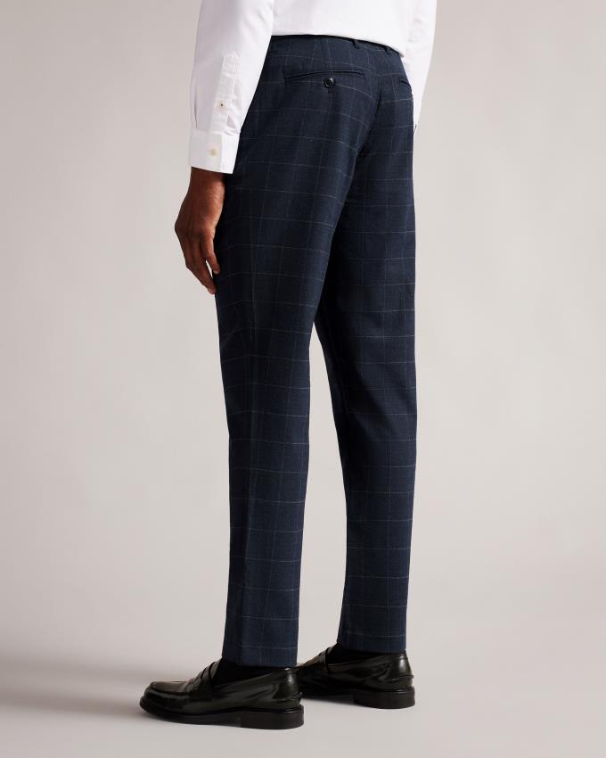 Pantalon Ted Baker Camburn Fit Check Bleu Marine Homme | AUE-55408239